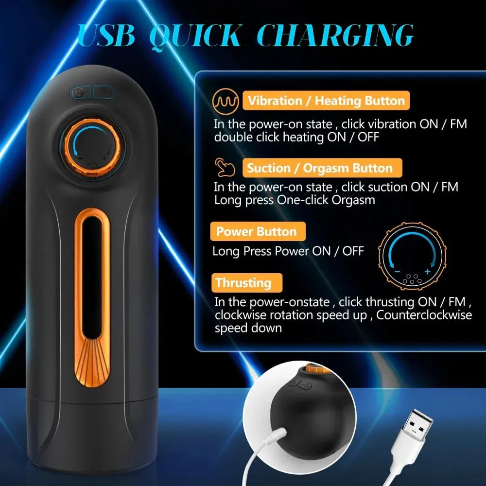 Powerful Automatic Male Masturbator 10 Vibrating Thrusting